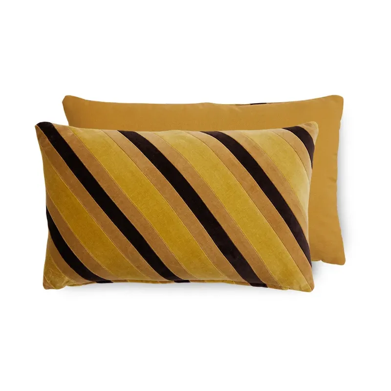 Striped velvet Kissen 30x50 cm Honey de HKliving – photo du produit