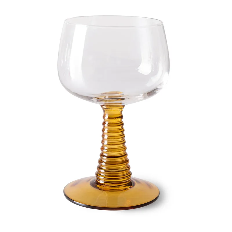Swirl Weinglas hoch Ochre by HKliving – product photo