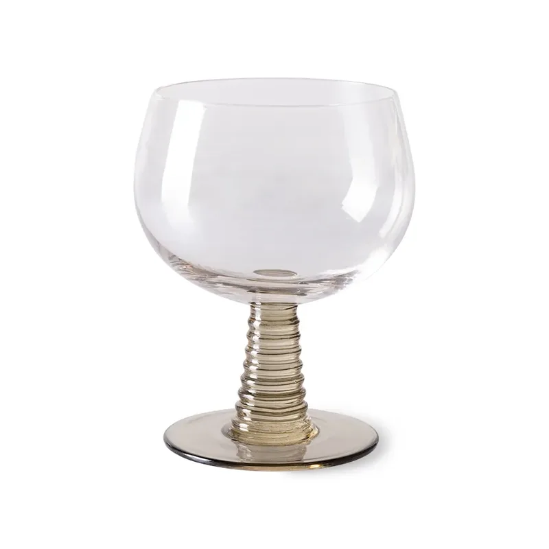 Swirl Weinglas Niedrig 35 cl Ø10x12 cm Grün van HKliving – productfoto
