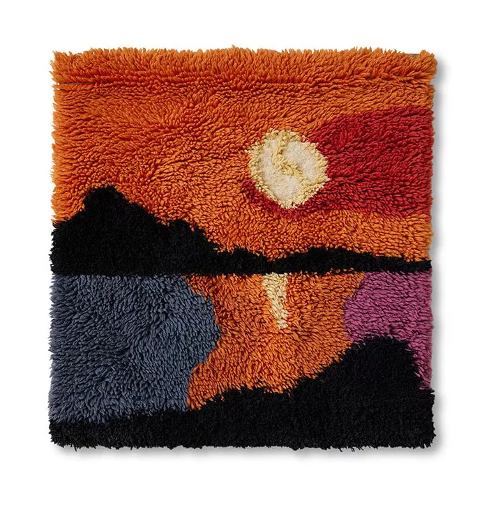 Wandkleed Sundown Wol - Oranje - 120 x 120 cm de HKliving – photo du produit