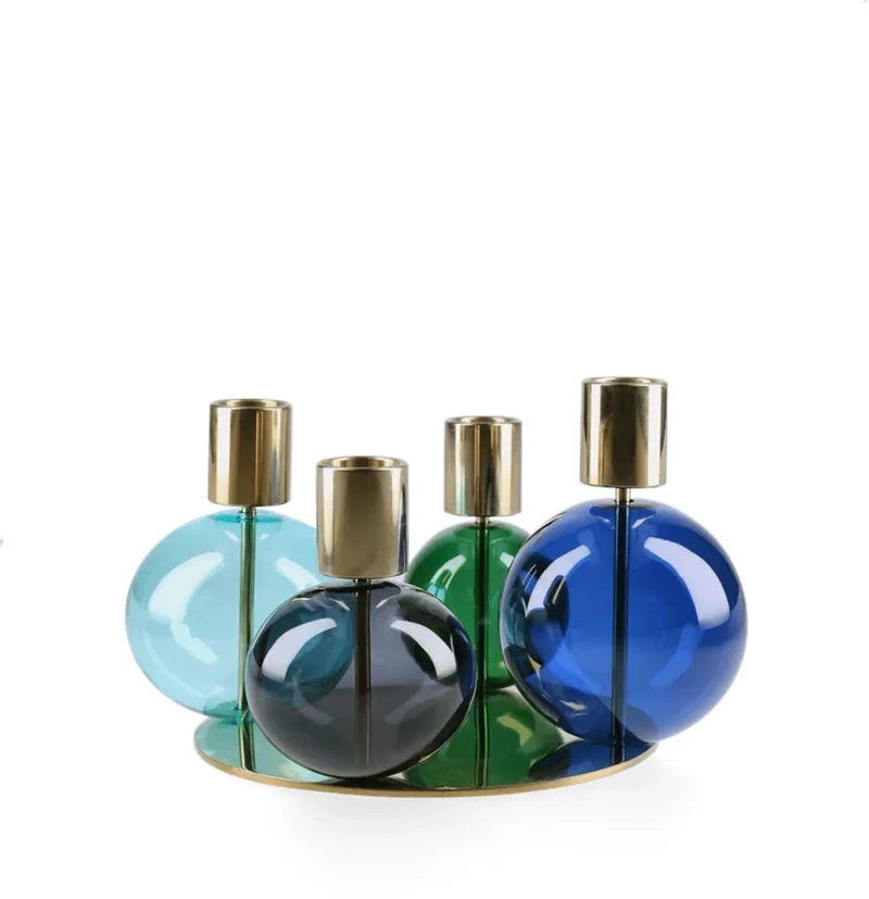 Bubble kandelaar vier houders D17cm / groen / smoke by Holmegaard in Blauw – product photo
