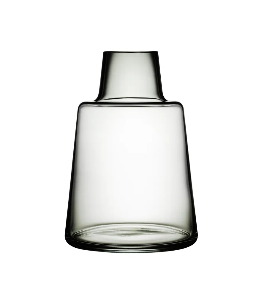 Flora Vase kort hals, smoke, 12 cm fra Holmegaard – produktbillede