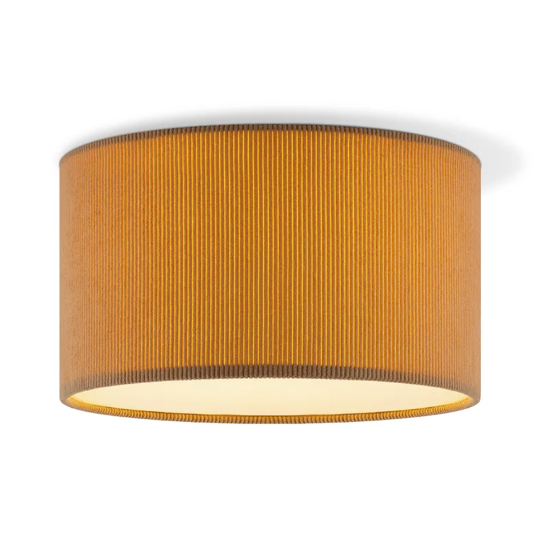 Corduroy Plafondlamp - Cilinder - Brown - Scandinavische stijl - ø30 x 17 cm - E27 Fitting - Geschikt voor Woonkamers en slaapkamers by Home Sweet Home in Brown – product photo