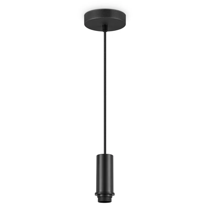 Fabric Hanglamp - 10/10/230 cm - inclusief de zwarte hanger en stoffen snoer - Met E27 lamphouder - Voor Lampenkap met doorsnede max.55cm - Voor Slaapkamers en Woonkamers de Home Sweet Home – photo du produit