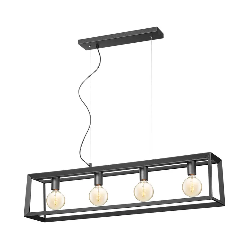 hanglamp Dito recht 4L van Home Sweet Home in Zwart – productfoto