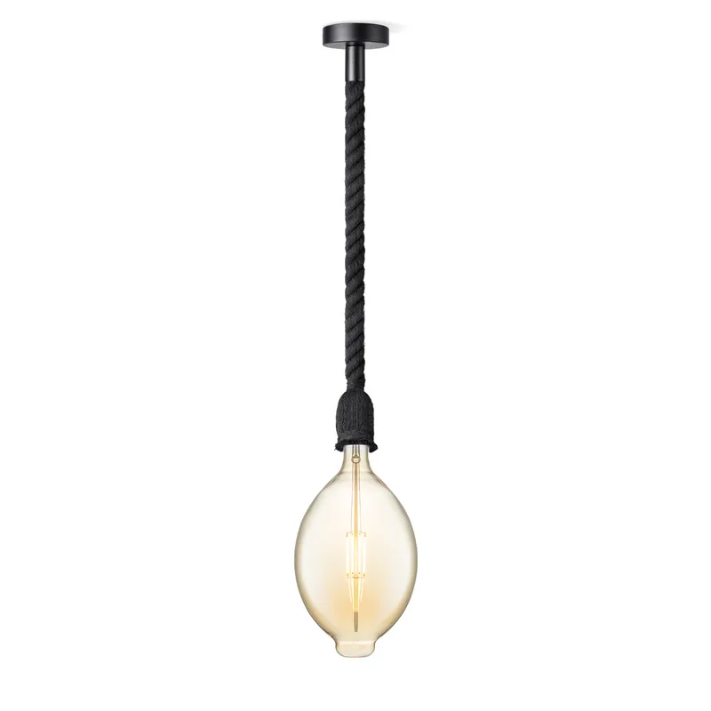 hanglamp Leonardo zwart Oval de Home Sweet Home en Amber – photo du produit