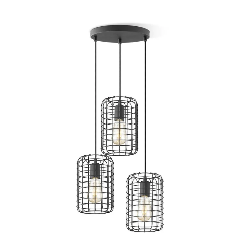hanglamp Netting rond 3 lichts by Home Sweet Home in Black – product photo