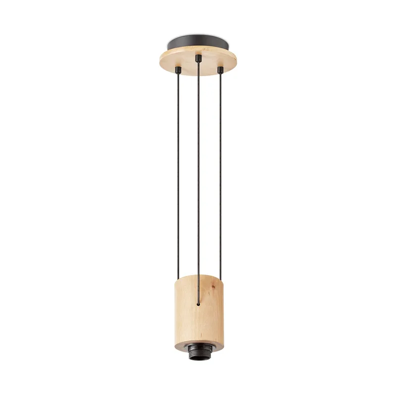 hanglamp pendel Tripe - hout / zwart van Home Sweet Home in Beige – productfoto