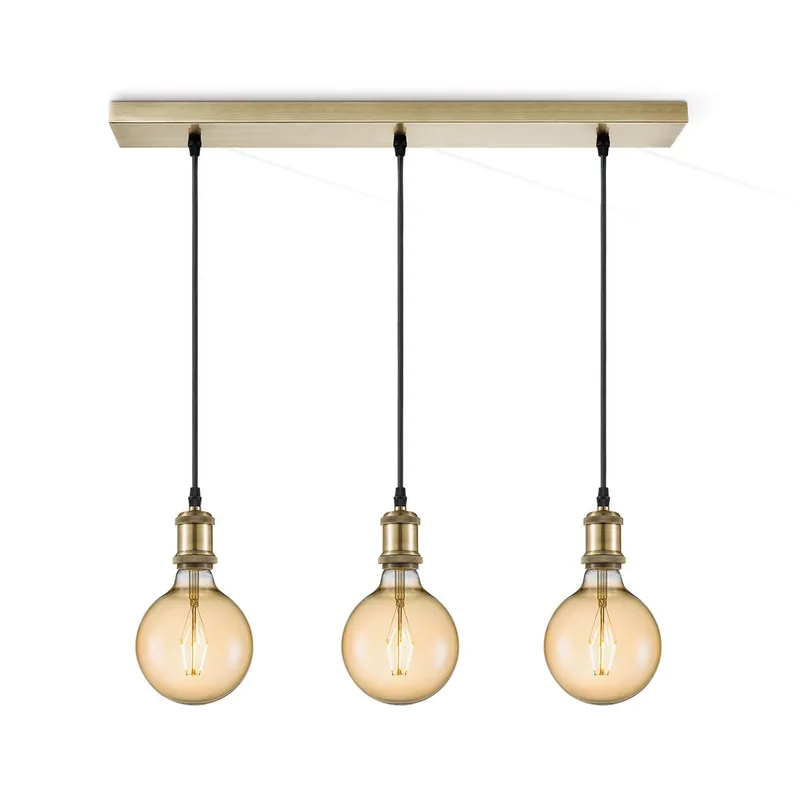 hanglamp pendel Vintage 3L Beam de Home Sweet Home en Bronze – photo du produit