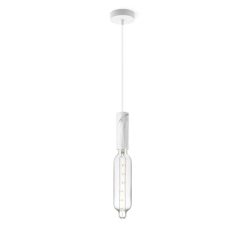 hanglamp Saga marmer Tube de Home Sweet Home en Helder – photo du produit