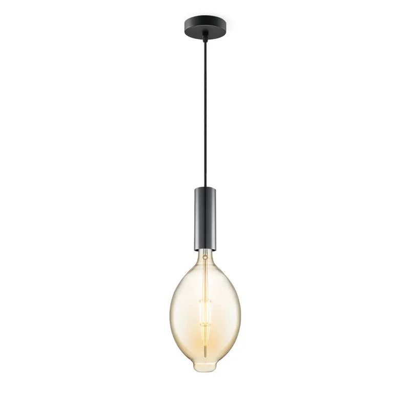 hanglamp Saga zwart Oval by Home Sweet Home in Amber – product photo