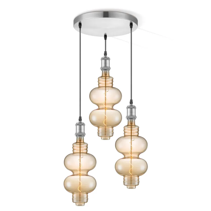 hanglamp Vintage 3L Diabolo by Home Sweet Home in Amber – product photo