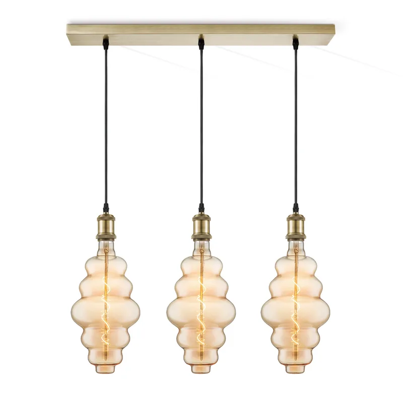 hanglamp Vintage brons 3L Beam Cloud by Home Sweet Home in Amber – product photo
