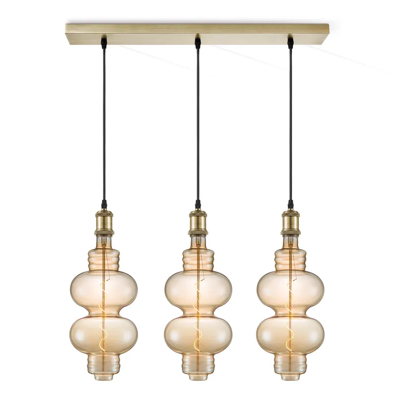 hanglamp Vintage brons 3L Beam Diabolo by Home Sweet Home in Amber – product photo