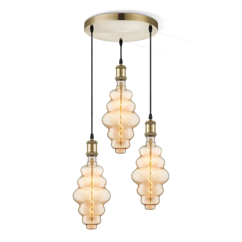 hanglamp Vintage brons 3L Cloud by Home Sweet Home in Amber – product photo