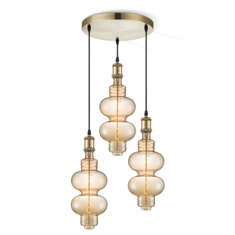 hanglamp Vintage brons 3L Diabolo by Home Sweet Home in Amber – product photo