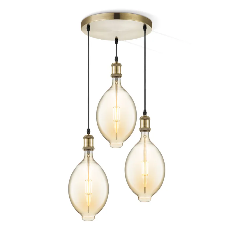 hanglamp Vintage brons 3L Oval by Home Sweet Home in Amber – product photo