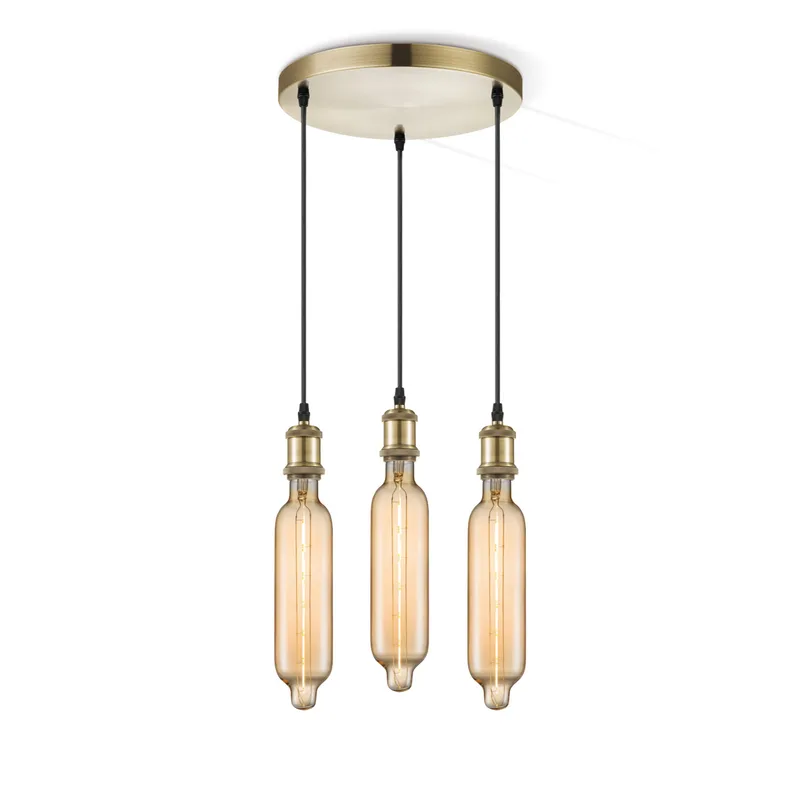 hanglamp Vintage brons 3L Tube van Home Sweet Home in Amber – productfoto