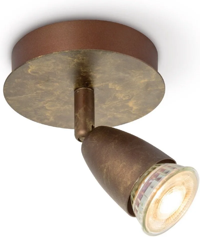 Klassieke LED Wandspot Curl - 11.5/11.5/13.5cm - wandlamp - Dimbaar - inclusief LED lichtbron - GU10 fitting - 5W 390lm de Home Sweet Home en Bronze – photo du produit