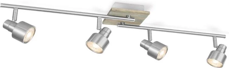 Landelijke LED Opbouwspot Drift - Geborsteld staal - 80.5/12/17.5cm - 3 lichts plafondspot - Dimbaar - inclusief LED lichtbron de Home Sweet Home en Natuurlijk – photo du produit