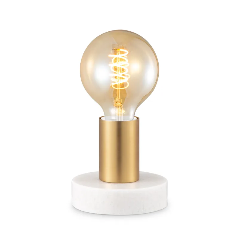 Moderne Gold Tafepllam - 10 x 10 x 9 cm - Ontworpen voor gebruik in slaapkamers en studeerkamer - E27 Bedlamp - Lichtbron niet inbegrepen - met Schakelaar de Home Sweet Home – photo du produit