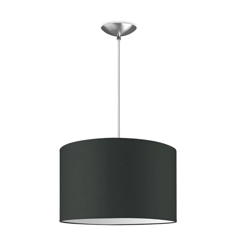 Moderne hanglamp Bling - antraciet - verlichtingspendel Basic inclusief lampenkap 35/35/21cm - pendel lengte 100 cm - geschikt voor E27 LED lamp - Pendellamp geschikt voor woonkamer, slaapkamer, keuken de Home Sweet Home en Gris foncé – photo du produit