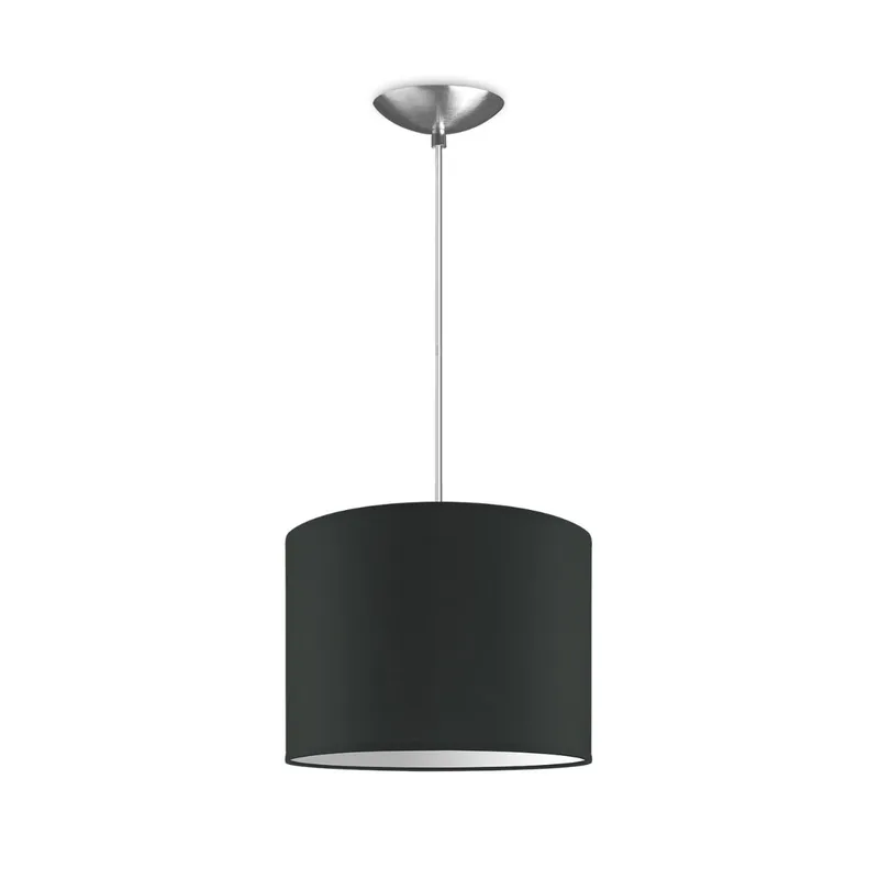 Moderne hanglamp Bling - antraciet - verlichtingspendel Basic inclusief lampenkap 25/25/19cm - pendel lengte 100 cm - geschikt voor E27 LED lamp - Pendellamp geschikt voor woonkamer, slaapkamer, keuken de Home Sweet Home en Gris foncé – photo du produit
