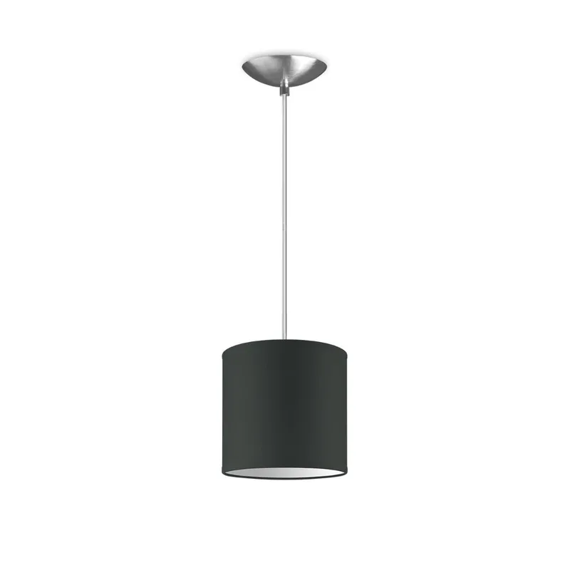 Moderne hanglamp Bling - antraciet - verlichtingspendel Basic inclusief lampenkap 16/16/15cm - pendel lengte 100 cm - geschikt voor E27 LED lamp - Pendellamp geschikt voor woonkamer, slaapkamer, keuken fra Home Sweet Home i Mørkegrå – produktbillede