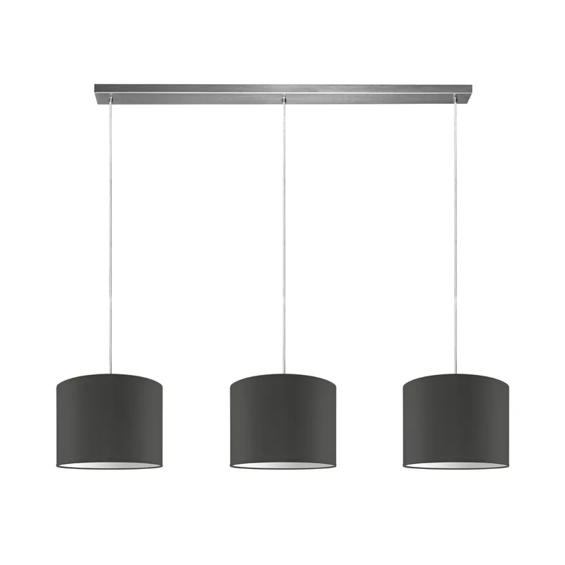 Moderne hanglamp Bling - antraciet - verlichtingspendel Beam inclusief 3 lampenkappen lampenkap 25/25/19cm - pendel lengte 100 cm - geschikt voor E27 LED lamp - Pendellamp geschikt voor woonkamer, slaapkamer, keuken by Home Sweet Home in Dark grey – product photo
