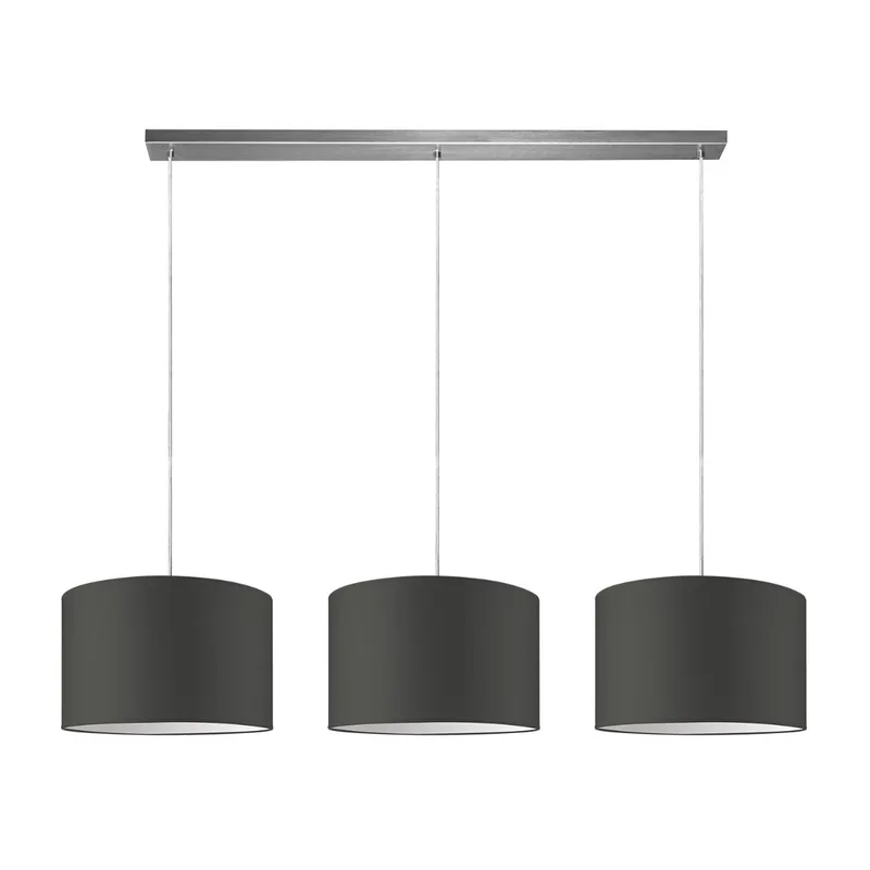 Moderne hanglamp Bling - antraciet - verlichtingspendel Beam inclusief 3 lampenkappen lampenkap 35/35/21cm - pendel lengte 100 cm - geschikt voor E27 LED lamp - Pendellamp geschikt voor woonkamer, slaapkamer, keuken by Home Sweet Home in Dark grey – product photo