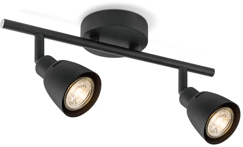 Moderne LED Opbouwspot AKA - 32/9/16.5cm - 2 lichts plafondspot - gemaakt van metaal - voor Woonkamer en Slaapkamer by Home Sweet Home in Black – product photo