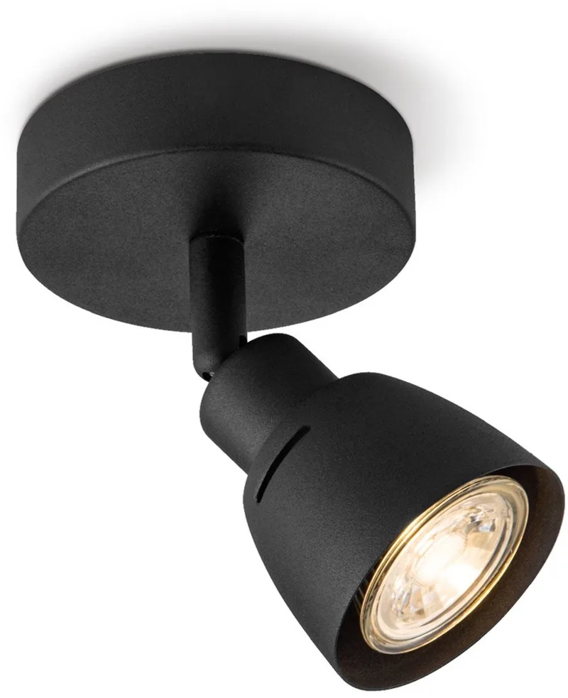 Moderne LED Opbouwspot AKA - 9.5/9.5/13cm - lichts plafondspot - gemaakt van metaal - voor Woonkamer en Slaapkamer by Home Sweet Home in Black – product photo