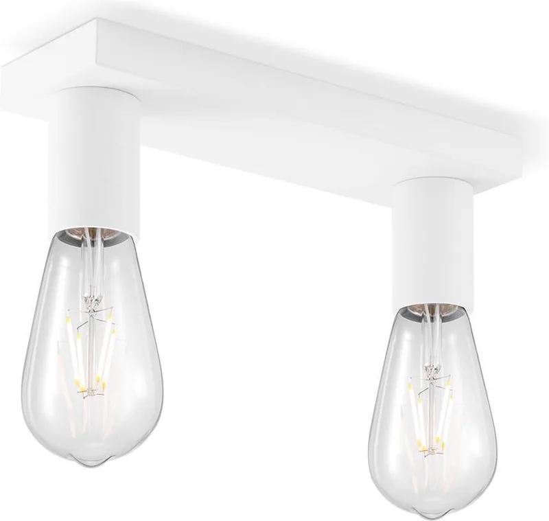 Moderne LED Opbouwspot Nitro - 30/10/10cm - 2 lichts plafondspot - Dimbaar - inclusief LED lichtbron - E27 fitting - 4W van Home Sweet Home in Wit – productfoto