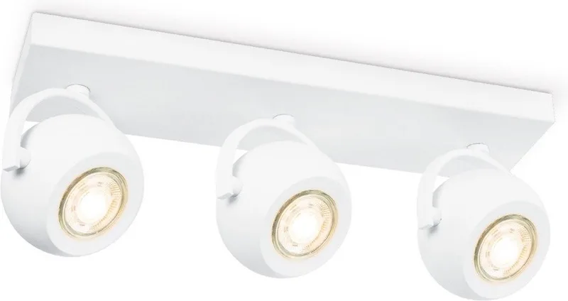 Moderne LED Opbouwspot Nop - Wit - 36.5/9.5/14cm - 3 lichts plafondspot - Dimbaar - inclusief LED lichtbron - GU10 fitting - 5W 390lm 3000K - warm wit licht - gemaakt van metaal by Home Sweet Home in White – product photo