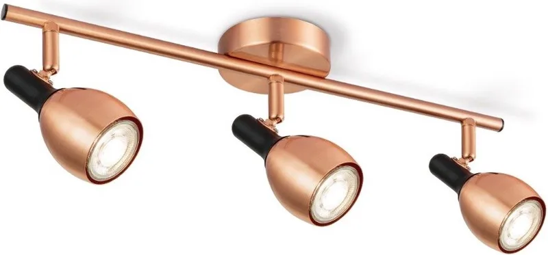 Moderne LED Opbouwspot Novi - 46/9.5/17.6 - 3 lichts plafondspot - Dimbaar - inclusief LED lichtbron - GU10 fitting - 5W van Home Sweet Home in Koper – productfoto
