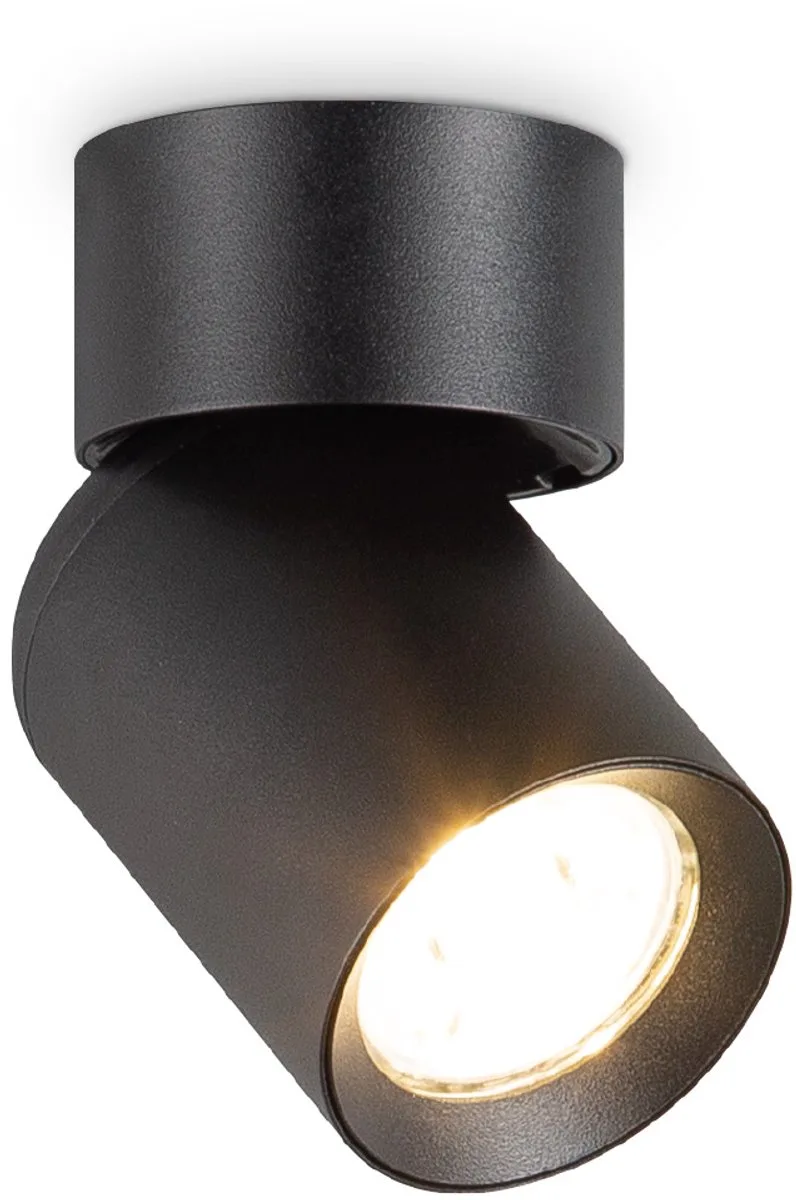 Moderne LED Rond Opbouwspot Swing - 6/6/11.5cm - lichts plafondspot - gemaakt van metaal - voor Woonkamer en Slaapkamer van Home Sweet Home in Zwart – productfoto
