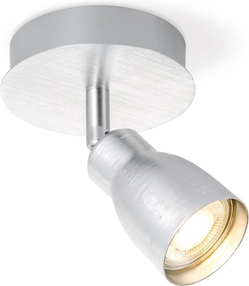 Moderne LED Wandspot Alba - 11.5/13.5/4.5cm - wandlamp - Dimbaar - inclusief LED lichtbron - GU10 fitting - 5W van Home Sweet Home in Geborsteld staal – productfoto