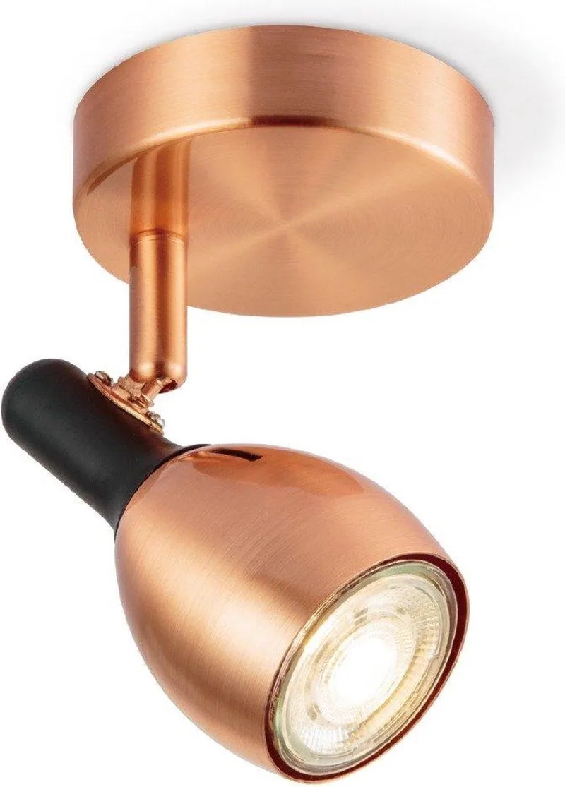 Moderne LED Wandspot Novi - 9.5/9.5/16cm - wandlamp - Dimbaar - inclusief LED lichtbron - GU10 fitting - 5W 390lm 3000K van Home Sweet Home in Koper – productfoto