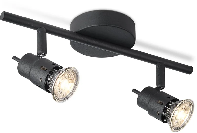 Moderne Plafondspots - Met 2 GU10 Fitting - Metaal Spotlights - 32 x 15.4 x 13.7cm - voor woonkamer en slaapkamer van Home Sweet Home in Zwart – productfoto
