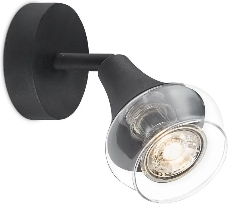 Moderne Plafondspots - Met GU10 Fitting - Metaal Spotlights - 9 x 9 x 16.5cm - voor woonkamer en slaapkamer - Lichtbron by Home Sweet Home in Black – product photo
