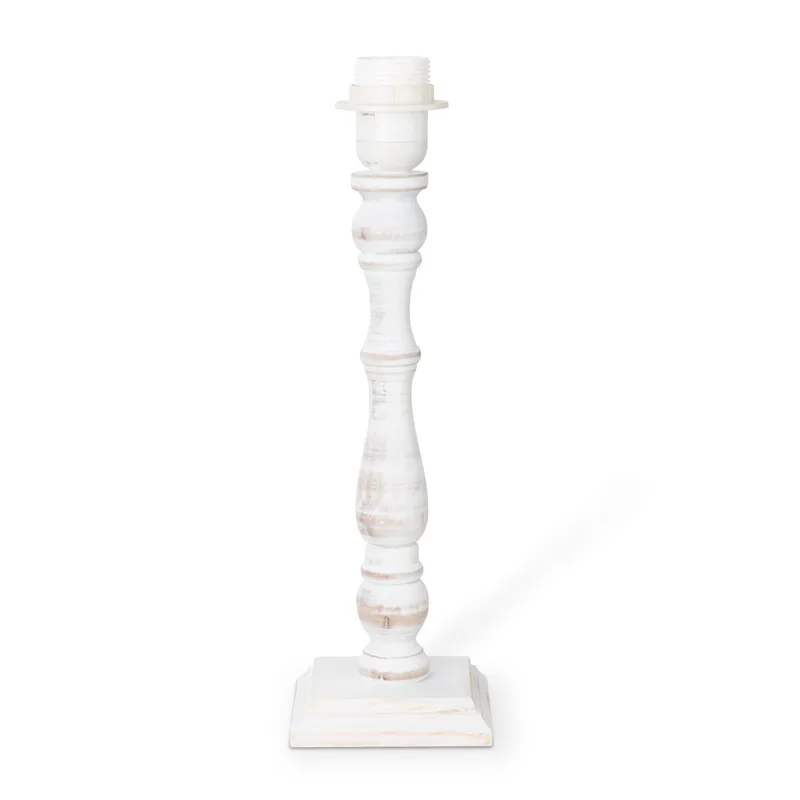 Moderne tafellamp voet Woodi voor lampenkap - 12/12/38 cm - gemaakt van Bamboe - geschikt voor E27 LED lichtbron - voor lampenkap met doorsnede fra Home Sweet Home i Hvid – produktbillede