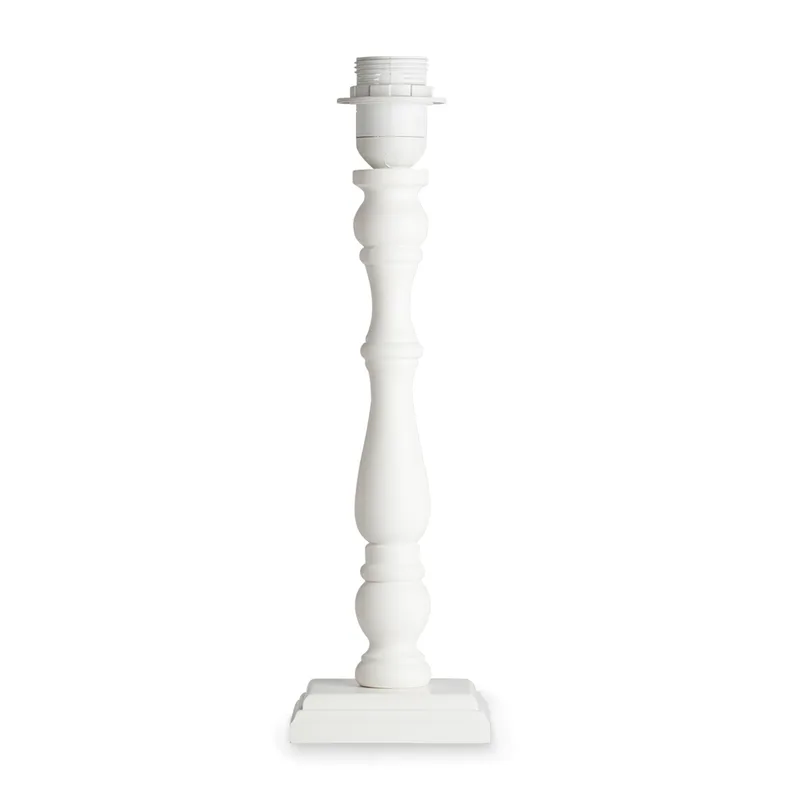 Moderne tafellamp voet Woodi voor lampenkap - 12/12/38cm - gemaakt van Bamboe - geschikt voor E27 LED lichtbron - voor lampenkap met doorsnede by Home Sweet Home in White – product photo