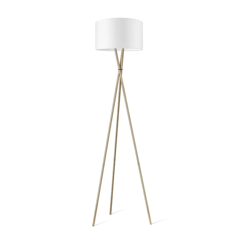 Moderne vloerlamp Bling - Wit - vloerlamp Legs Brons inclusief lampenkap 40/40/22cm - hoogte vloerlamp 149 cm - geschikt voor E27 LED lamp - Vloerlamp geschikt voor woonkamer, slaapkamer, thuiskantoor von Home Sweet Home – Produktfoto