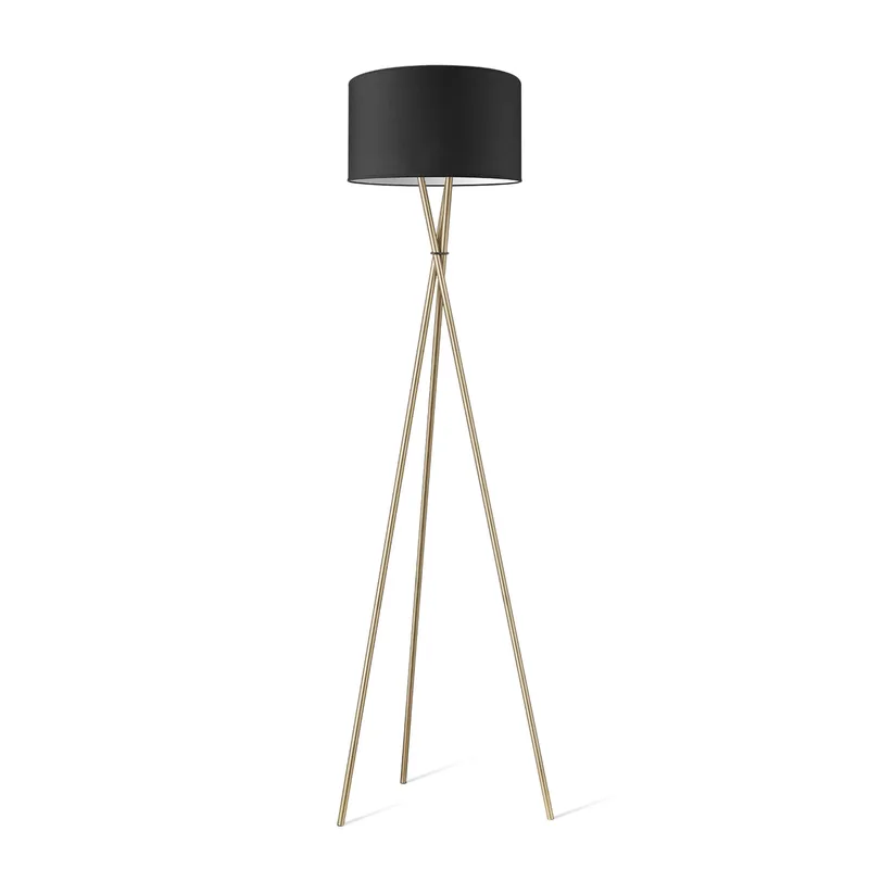 Moderne vloerlamp Bling - Zwart - vloerlamp Legs Brons inclusief lampenkap 40/40/22cm - hoogte vloerlamp 149 cm - geschikt voor E27 LED lamp - Vloerlamp geschikt voor woonkamer, slaapkamer, thuiskantoor by Home Sweet Home – product photo