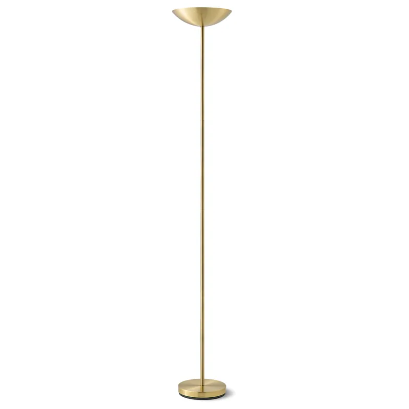 Moderne vloerlamp Easy - Brons - 28/28/180cm - R7s lichtbron - geschikt voor woonkamer, slaapkamer, thuiskantoor- R7s lichtbron - met voetschakelaar de Home Sweet Home en Or – photo du produit