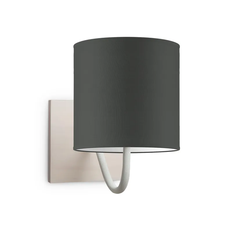 Moderne wandlamp Bling - antraciet - wandlamp Beach inclusief lampenkap 16/16/15cm - geschikt voor E27 LED lamp - Wandlamp geschikt voor woonkamer, slaapkamer, corridor von Home Sweet Home in Dunkelgrau – Produktfoto