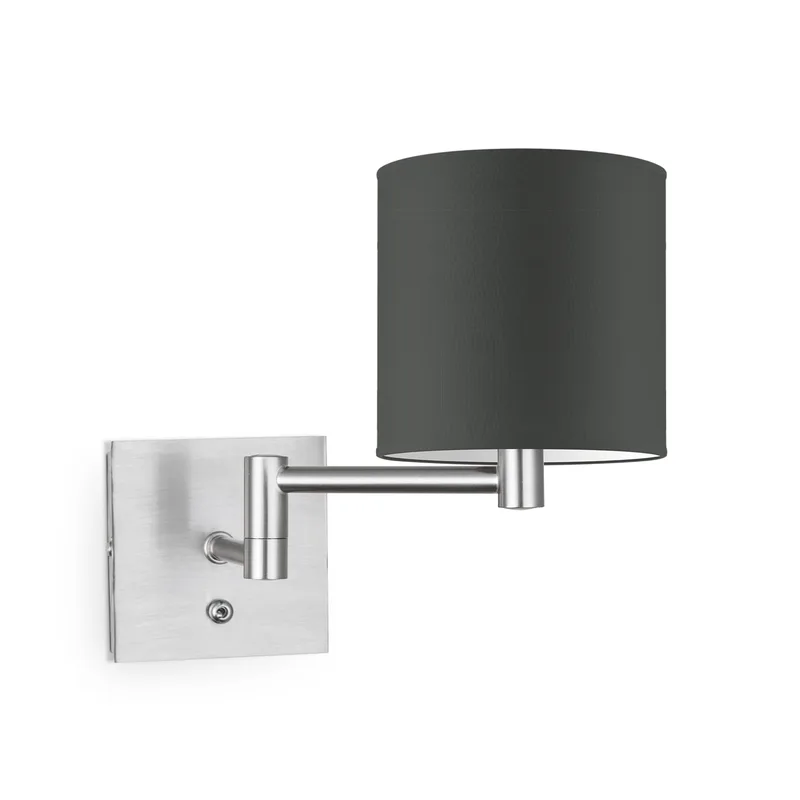 Moderne wandlamp Bling - antraciet - wandlamp Swing inclusief lampenkap 16/16/15cm - geschikt voor E27 LED lamp - Wandlamp geschikt voor woonkamer, slaapkamer, corridor fra Home Sweet Home i Mørkegrå – produktbillede