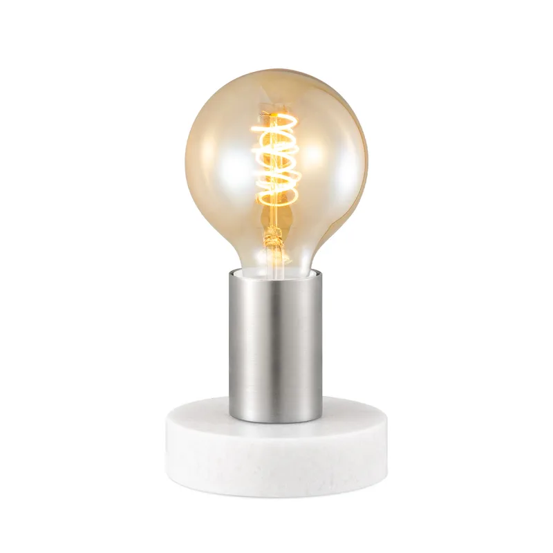 Moderne Zandnikkel Tafellamp - 10 x 10 x 9 cm - Ontworpen voor gebruik in slaapkamers en studeerkamer - met Schakelaar - E27 Bedlamp - Lichtbron niet inbegrepen van Home Sweet Home – productfoto