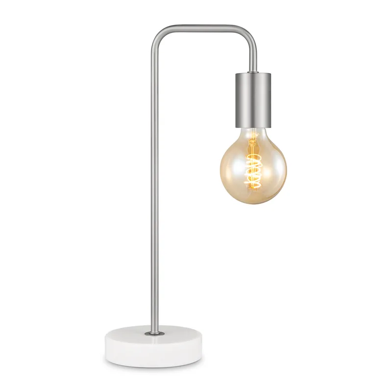 Moderne Zandnikkel Tafellamp - 20.3 x 10 x 40 cm - Ontworpen voor gebruik in slaapkamers en studeerkamer - met Schakelaar - E27 Bedlamp - Lichtbron niet inbegrepen van Home Sweet Home – productfoto