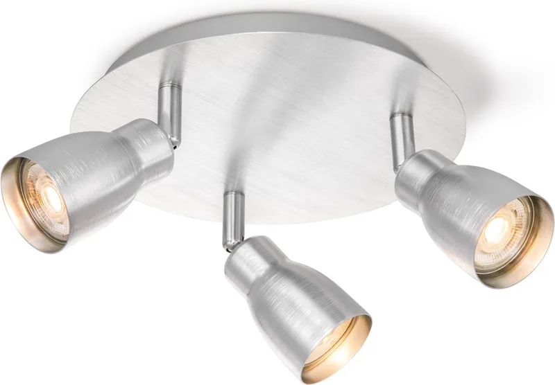 plafondspot Alba 3 - geborsteld aluminium - 3 x GU10 - zonder lichtbronnen by Home Sweet Home in Geborsteld staal – product photo